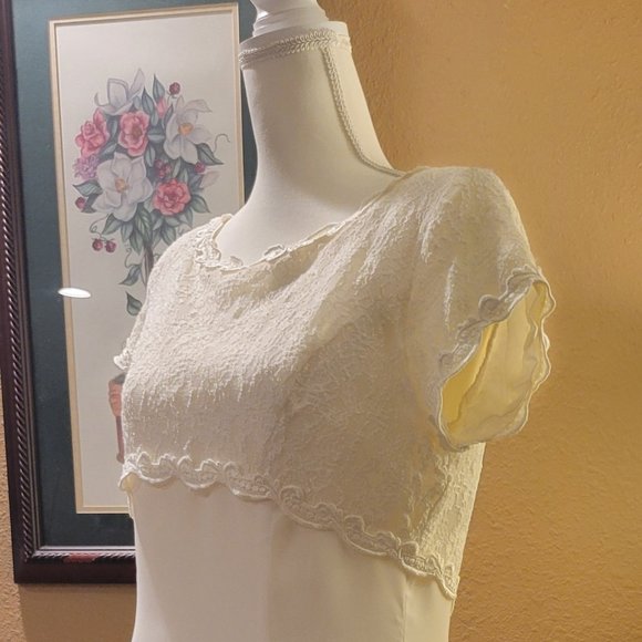 Vintage Jeffrey & Dara by Linda Hutley and Evelyn Socias Cream Evening Dress - Picture 4 of 9